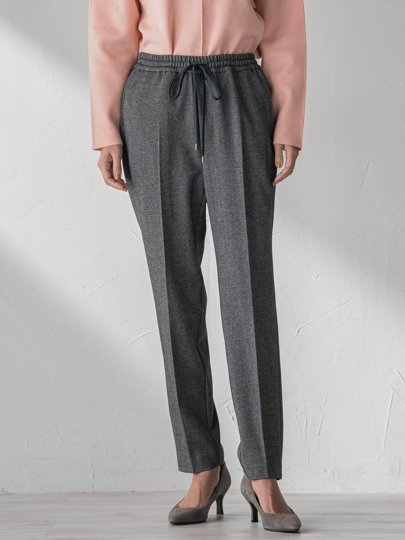 両面起毛2WAYストレッチテーパードパンツ