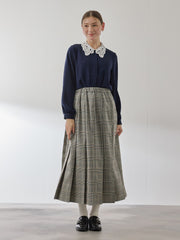 モスクレープレースカラーブラウス