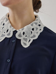 モスクレープレースカラーブラウス