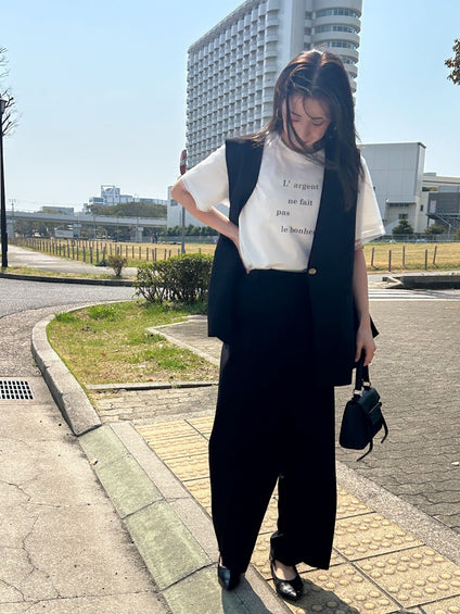 【WEB限定】チュールレイヤードロゴカットソー≪手洗い可能≫