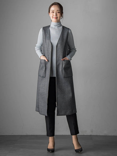 【大きいサイズ】ウールツイードボンディングジャンスカ