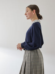 モスクレープレースカラーブラウス