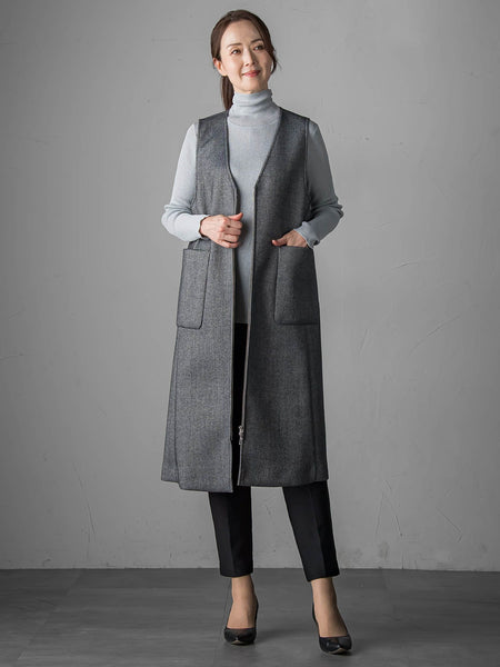 【大きいサイズ】ウールツイードボンディングジャンスカ