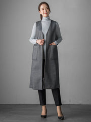 【大きいサイズ】ウールツイードボンディングジャンスカ