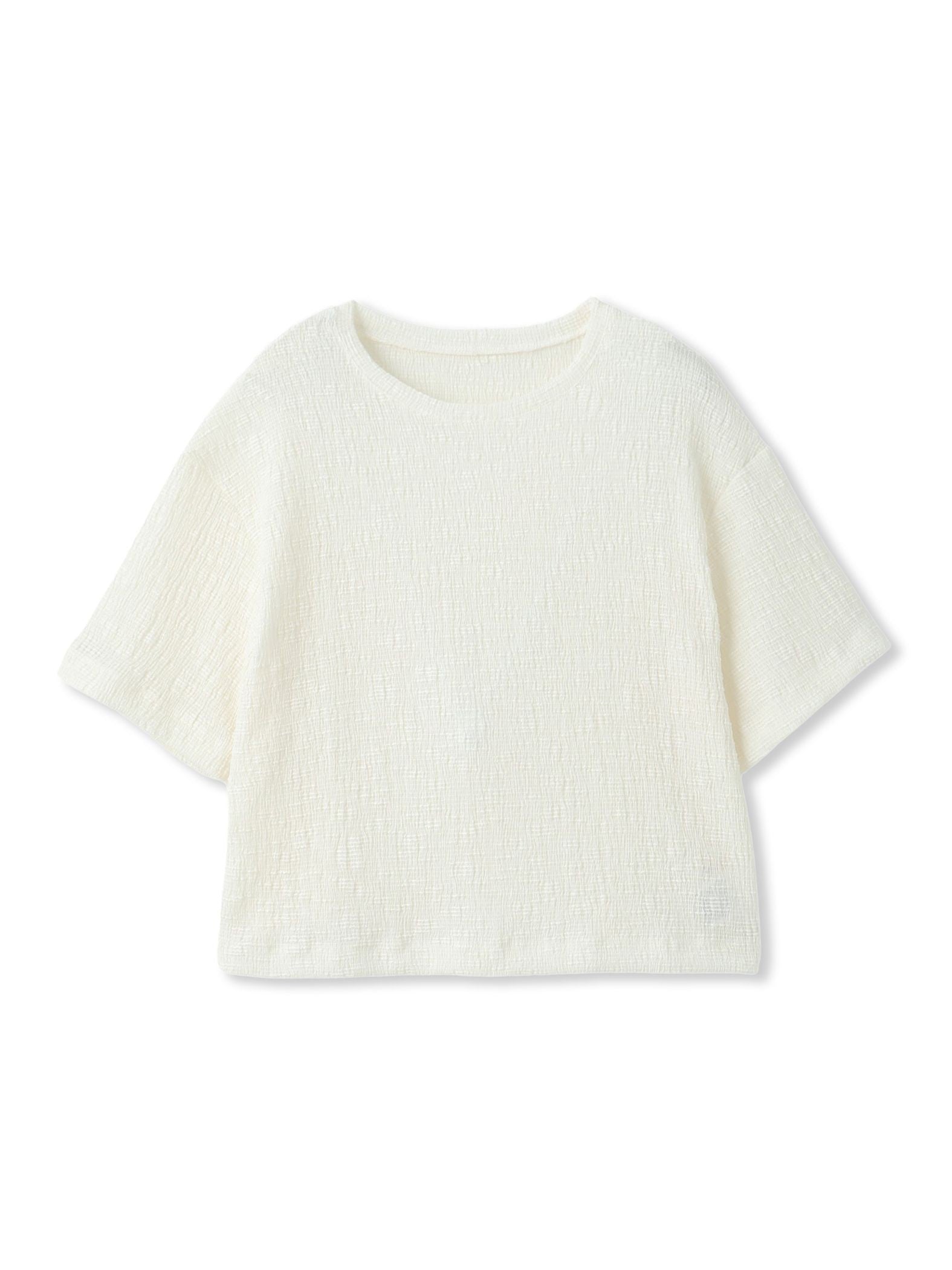 Recycle Slub BluseクロップドTシャツ