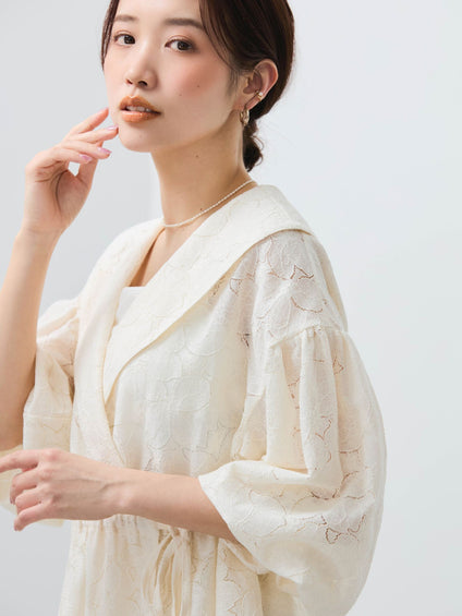 【SHIORI IRIE コラボ】レースカシュクールブラウス≪手洗い可能≫