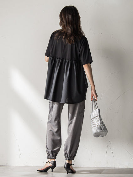 【WEB限定】前後ドッキングフレアTシャツ≪接触冷感/洗濯機で洗える≫