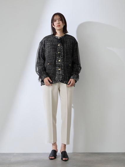 チュールレイヤーセットツィードジャケット