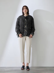 チュールレイヤーセットツィードジャケット