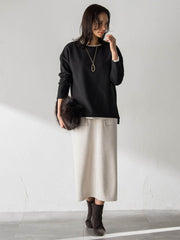 【WEB限定】フェイクスエードナロースカート≪セットアップ対応/洗える≫