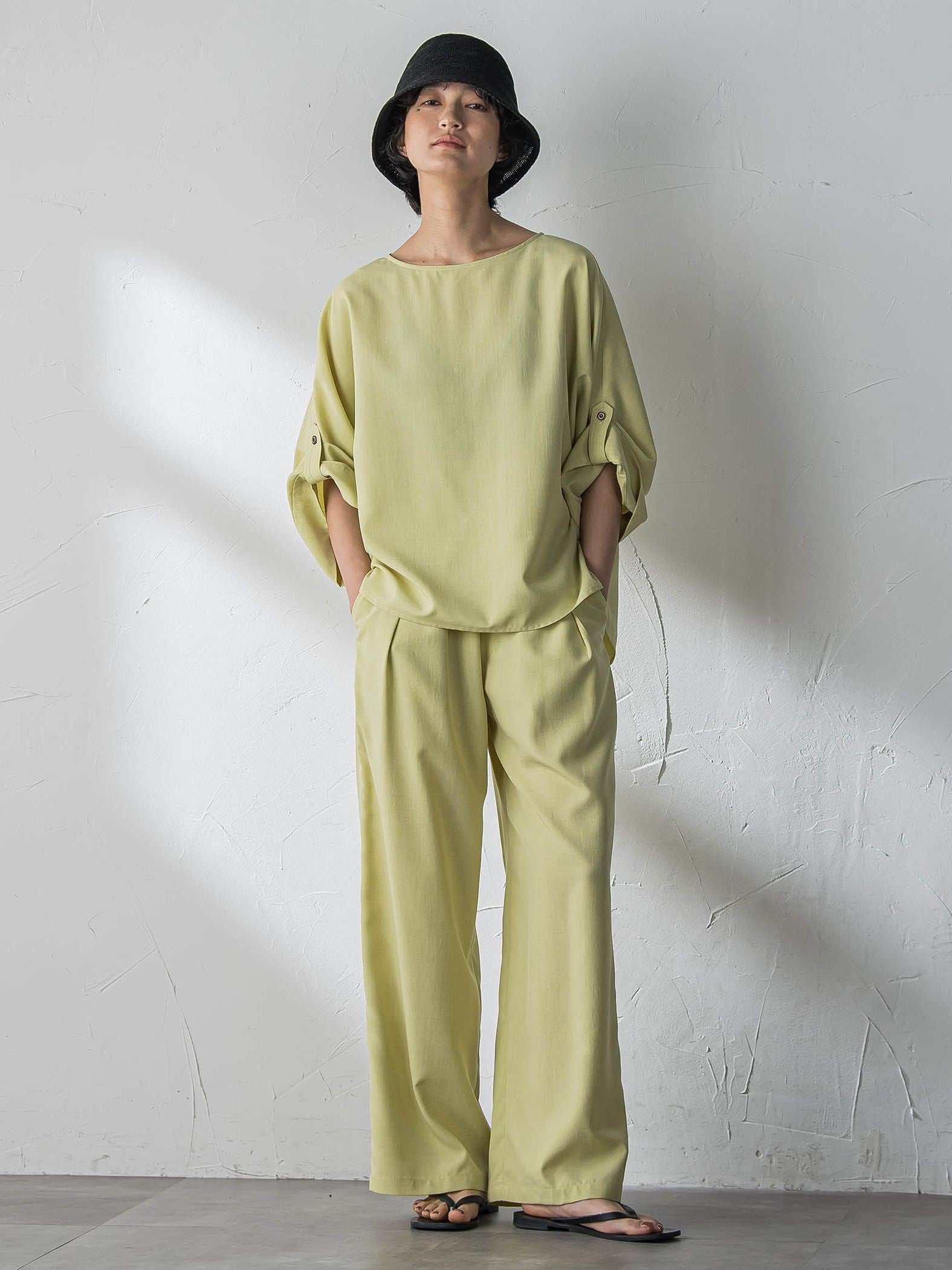 【一瞬で楽とキレイを叶える】タンブラーブッチャーロールアップブラウス≪セットアップ対応≫