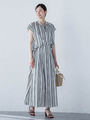 ワッシャーストライプスカート≪手洗い可能≫