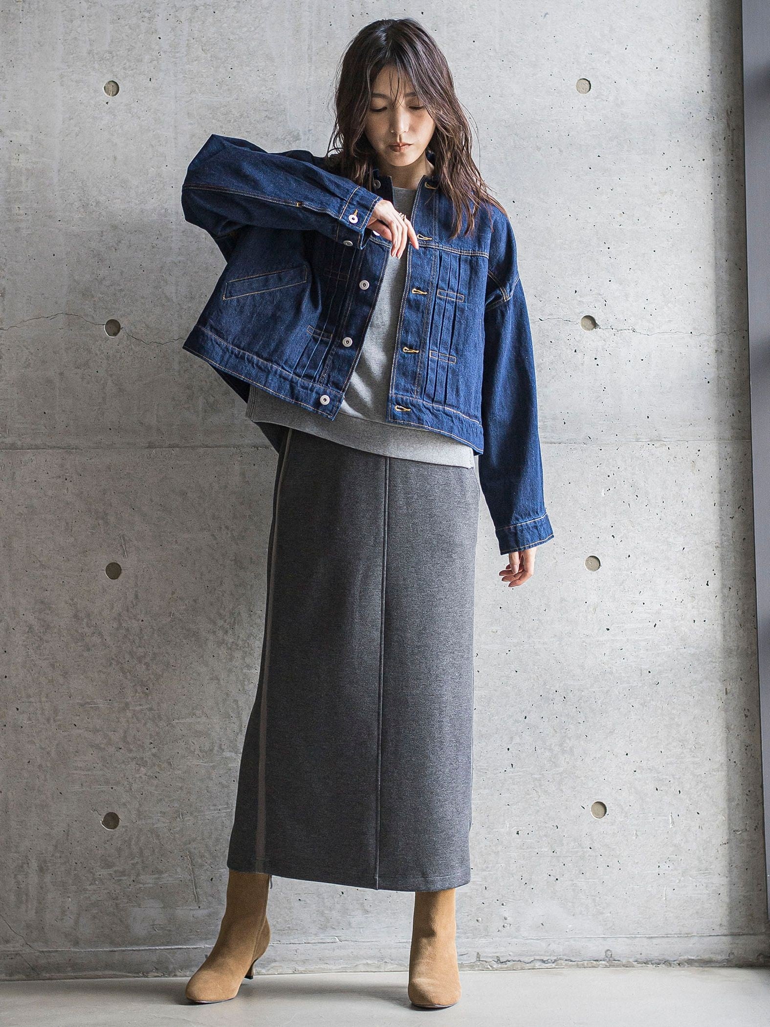 【WEB限定】裏毛×ニット前後ドッキングプルオーバー≪手洗い可能≫