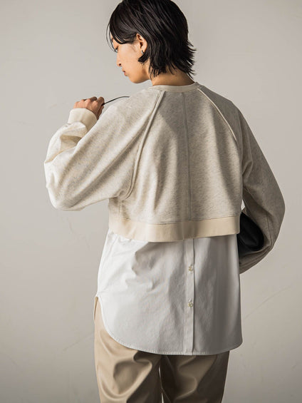 裏毛クロップドトレーナー≪洗濯機で洗える≫