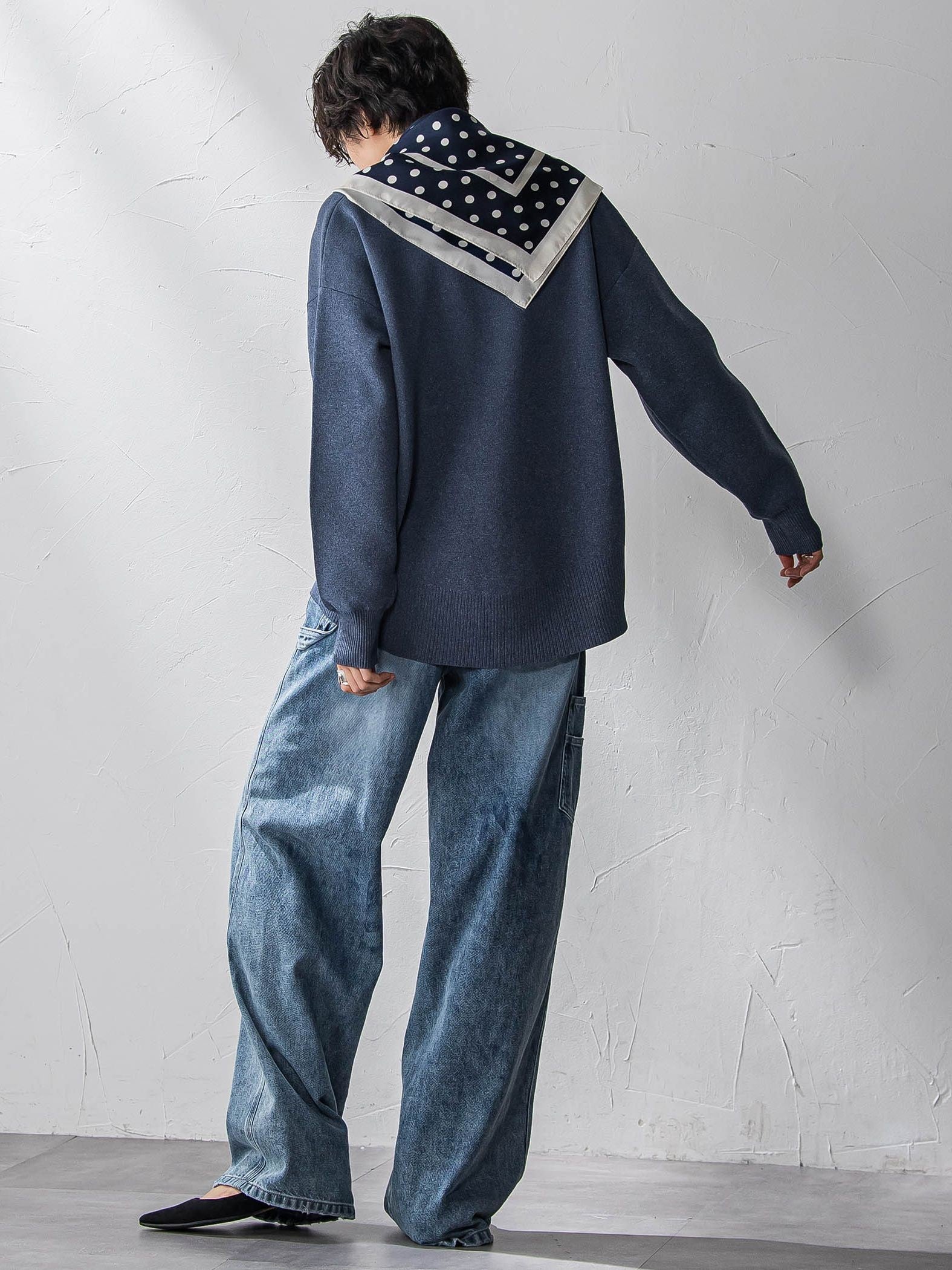 スポンディッシュVネックニットカーディガン≪洗濯機で洗える≫