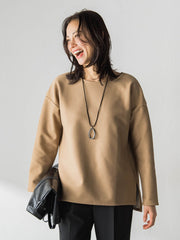 【WEB限定】裏毛布クルーネックプルオーバー≪毛玉防止・ストレッチ≫