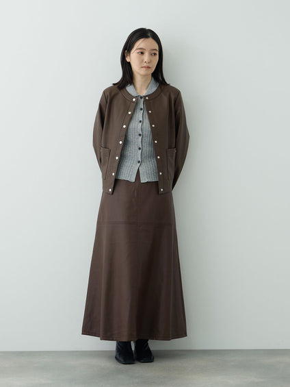 合成皮革Aラインスカート