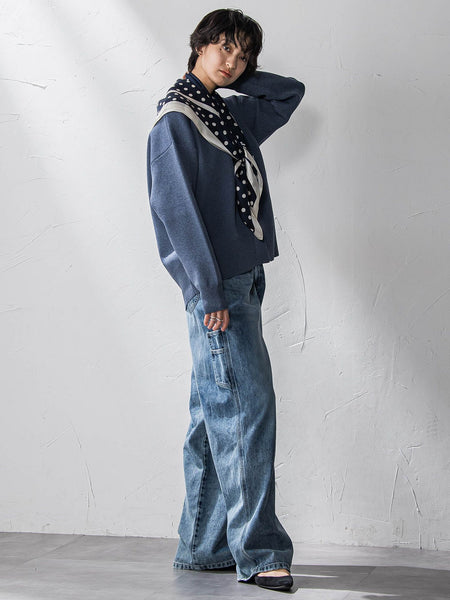 スポンディッシュVネックニットカーディガン≪洗濯機で洗える≫