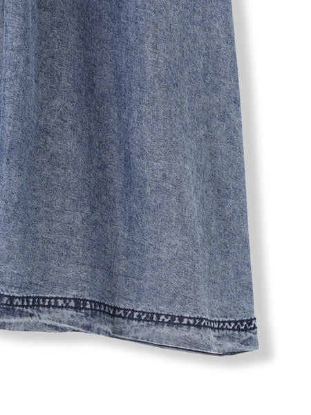 ゆれるデニムノースリーブワンピース