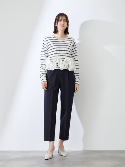 ダブルクロスストレッチビットテーパードパンツ