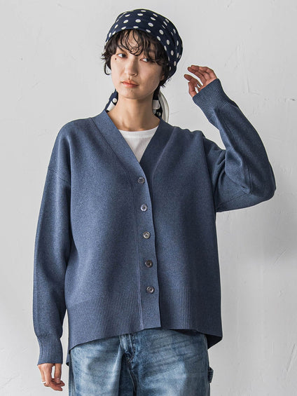 スポンディッシュVネックニットカーディガン≪洗濯機で洗える≫