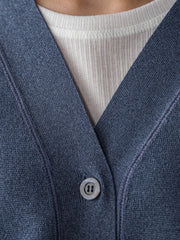 スポンディッシュVネックニットカーディガン≪洗濯機で洗える≫