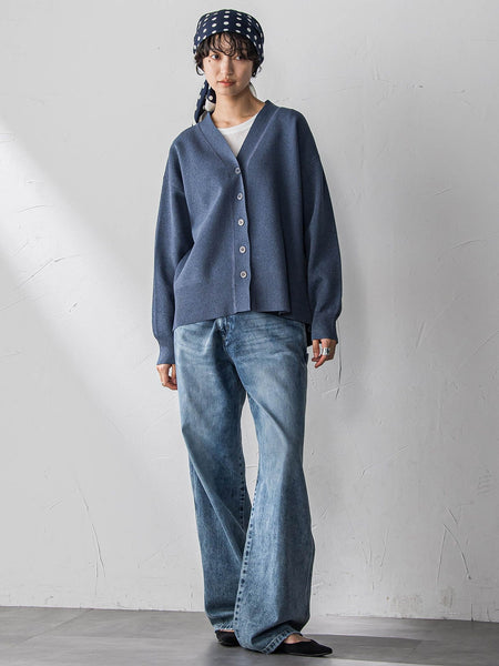 スポンディッシュVネックニットカーディガン≪洗濯機で洗える≫