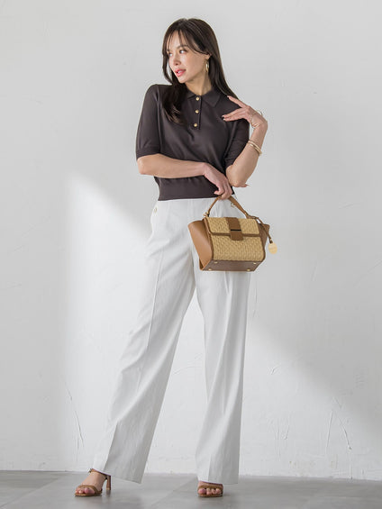 【WEB限定カラーあり】LUCINDAポロニット