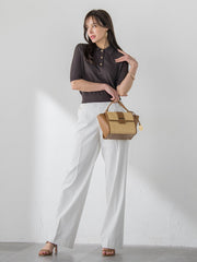 【WEB限定カラーあり】LUCINDAポロニット