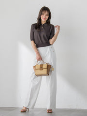 【WEB限定カラーあり】LUCINDAポロニット