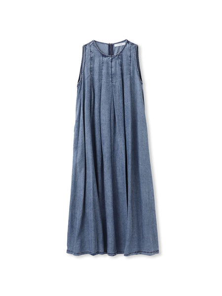 ゆれるデニムノースリーブワンピース