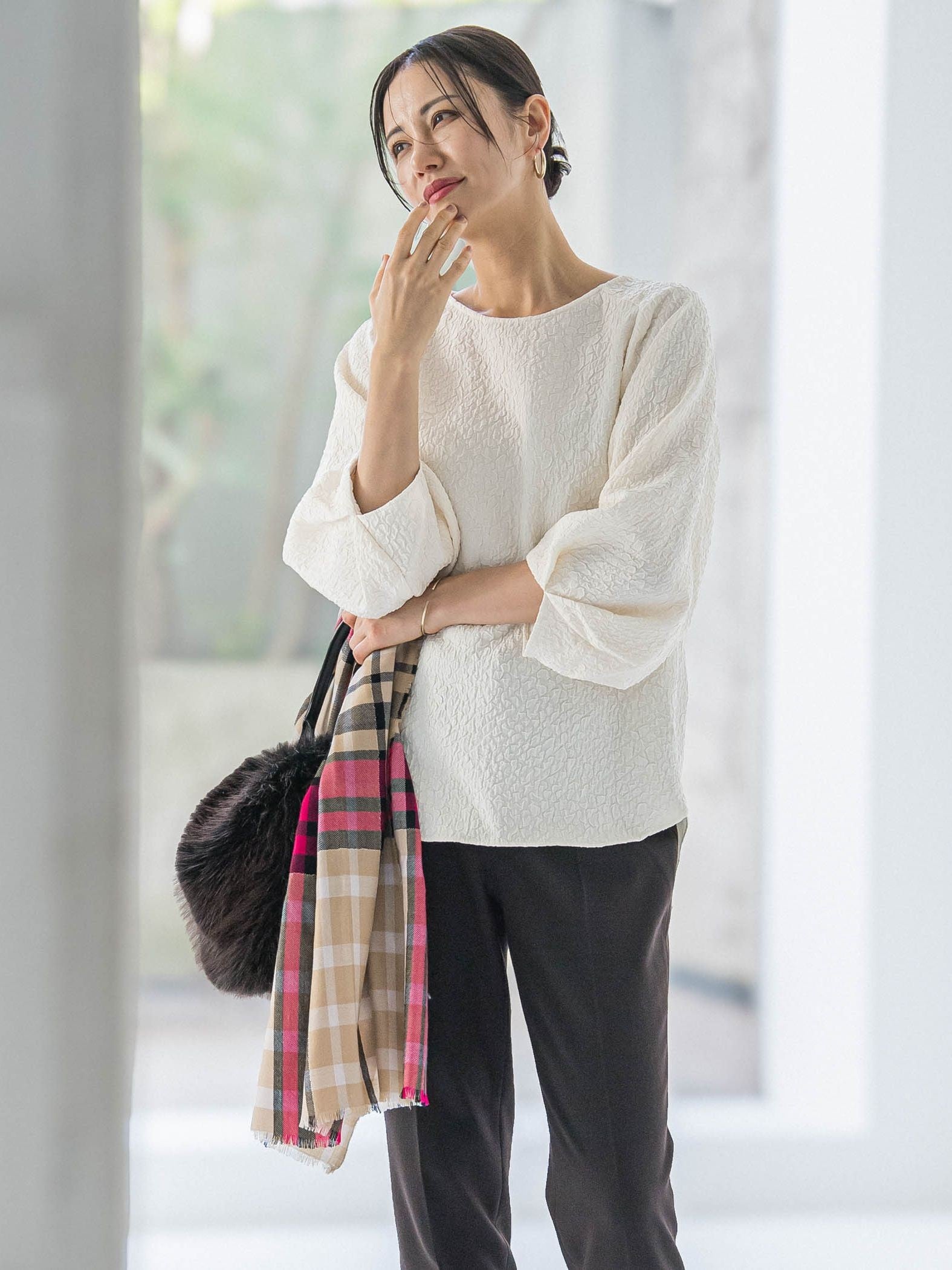 【WEB限定】エアリージャガードブラウス≪洗濯機で洗える≫