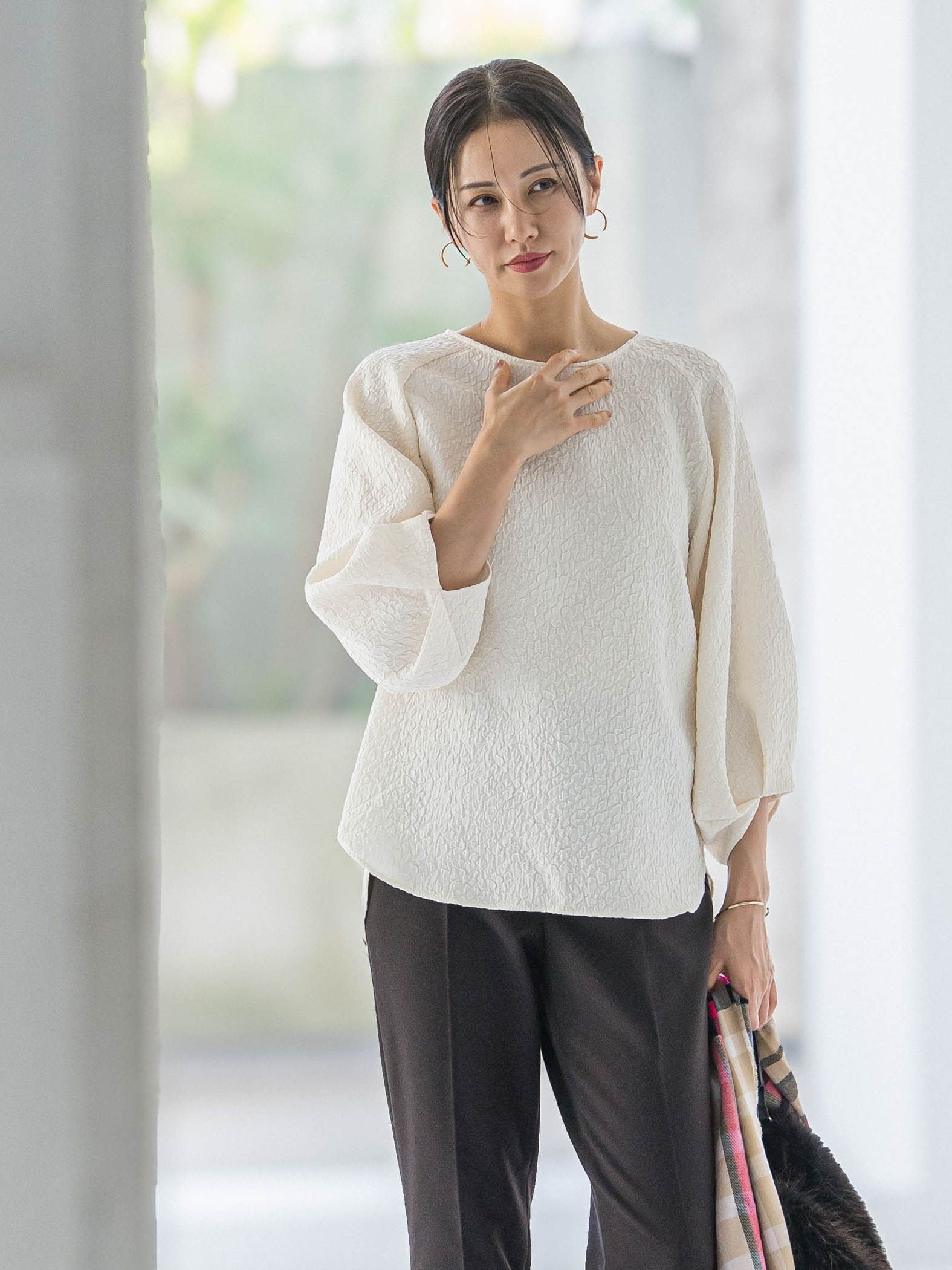 【WEB限定】エアリージャガードブラウス≪洗濯機で洗える≫