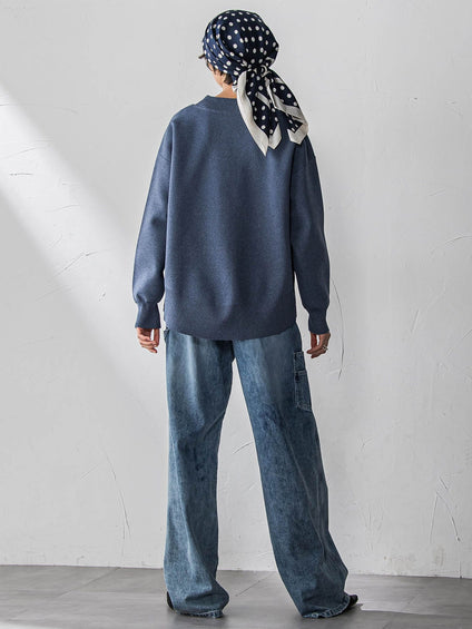 スポンディッシュVネックニットカーディガン≪洗濯機で洗える≫