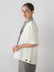【大きいサイズ】スカーフ付きジャージカットソー
