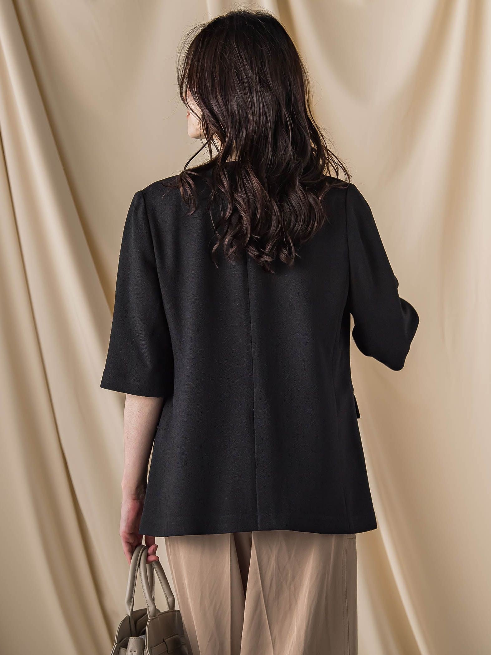 トリッカースラブハーフスリーブジャケット≪手洗い可能・防シワ・UV≫