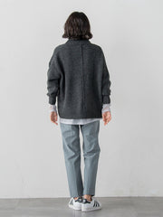 【WEB限定】”毎日頼れる”ゆったりモックネックニット