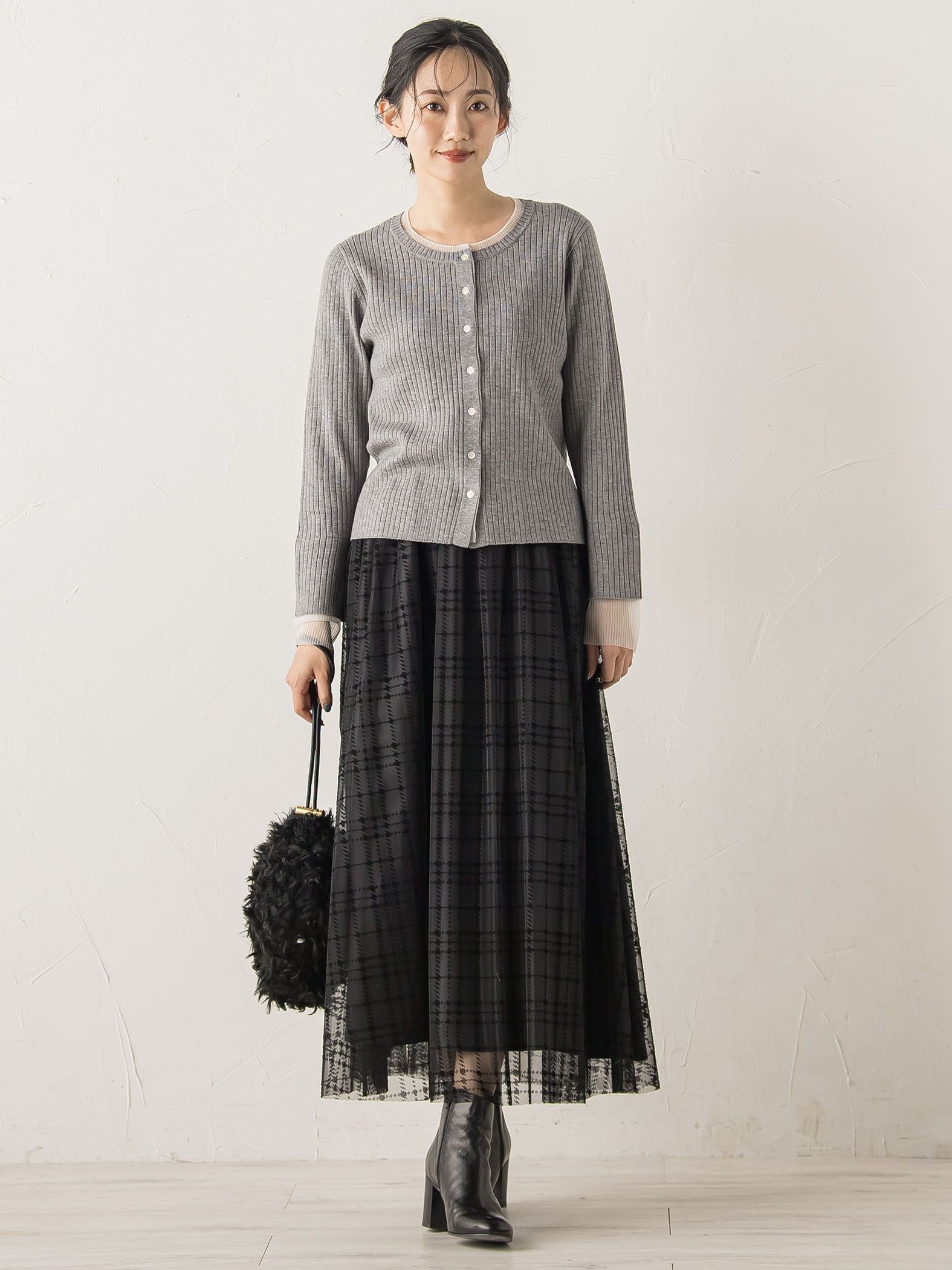 シアー切替えRIBニット≪手洗い可能≫