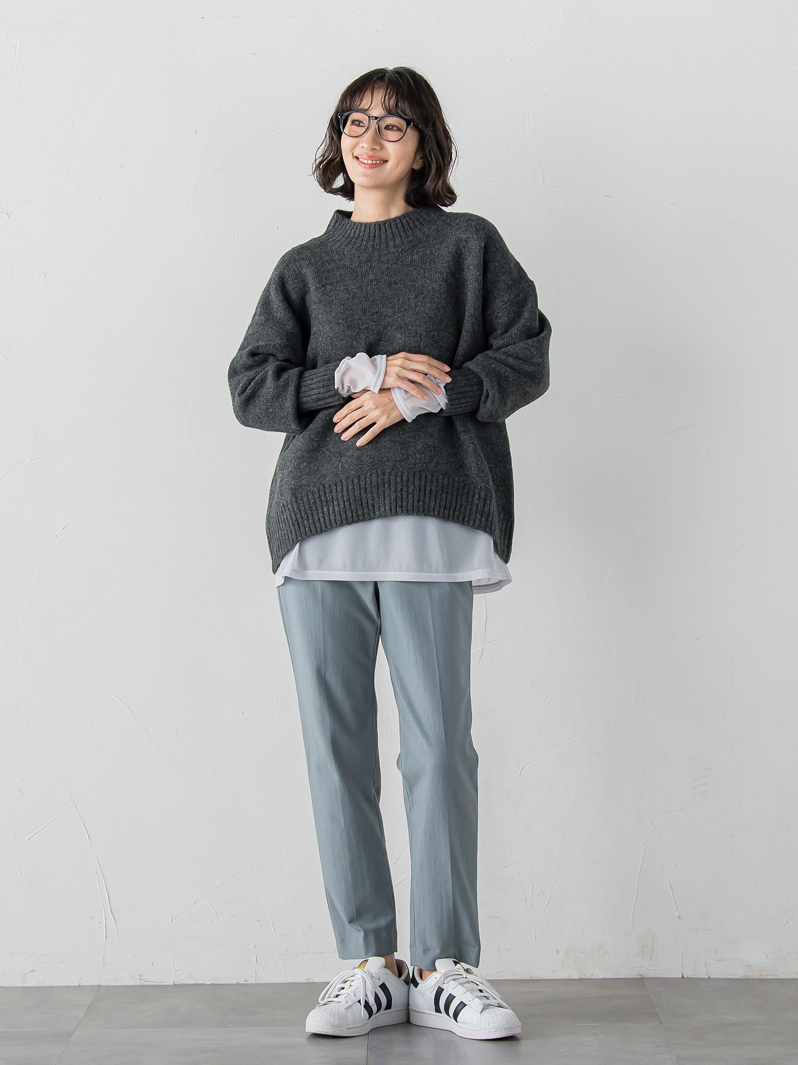 【WEB限定】”毎日頼れる”ゆったりモックネックニット