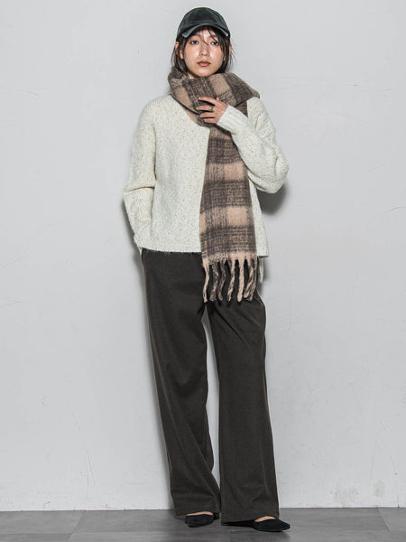 ラメスパンコールクルーネックニット≪手洗い可能≫