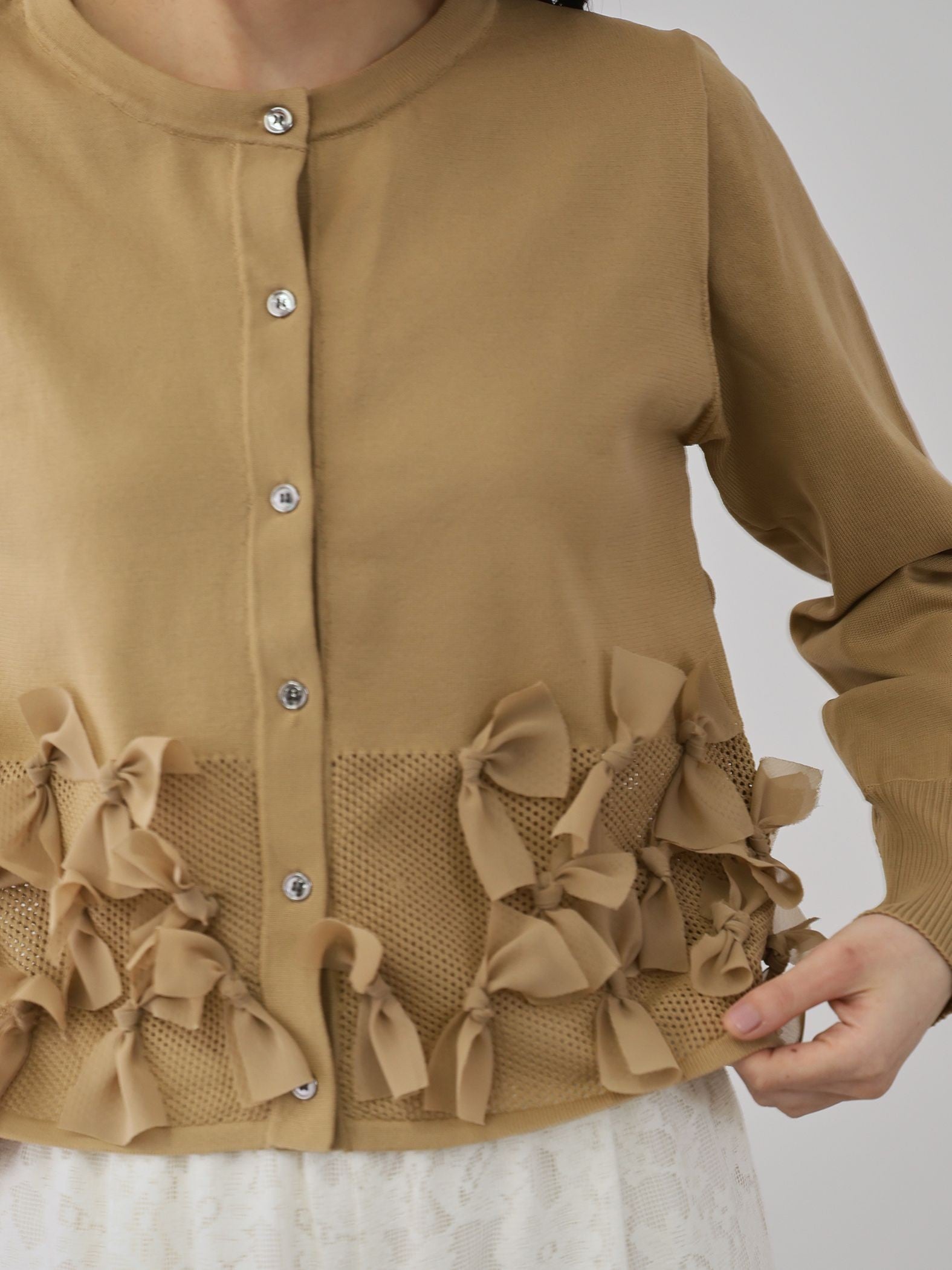 ブルーミングリボンニットカーディガン