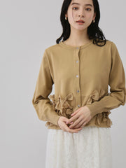 ブルーミングリボンニットカーディガン