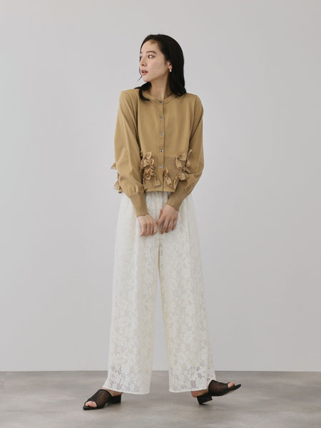 ブルーミングリボンニットカーディガン