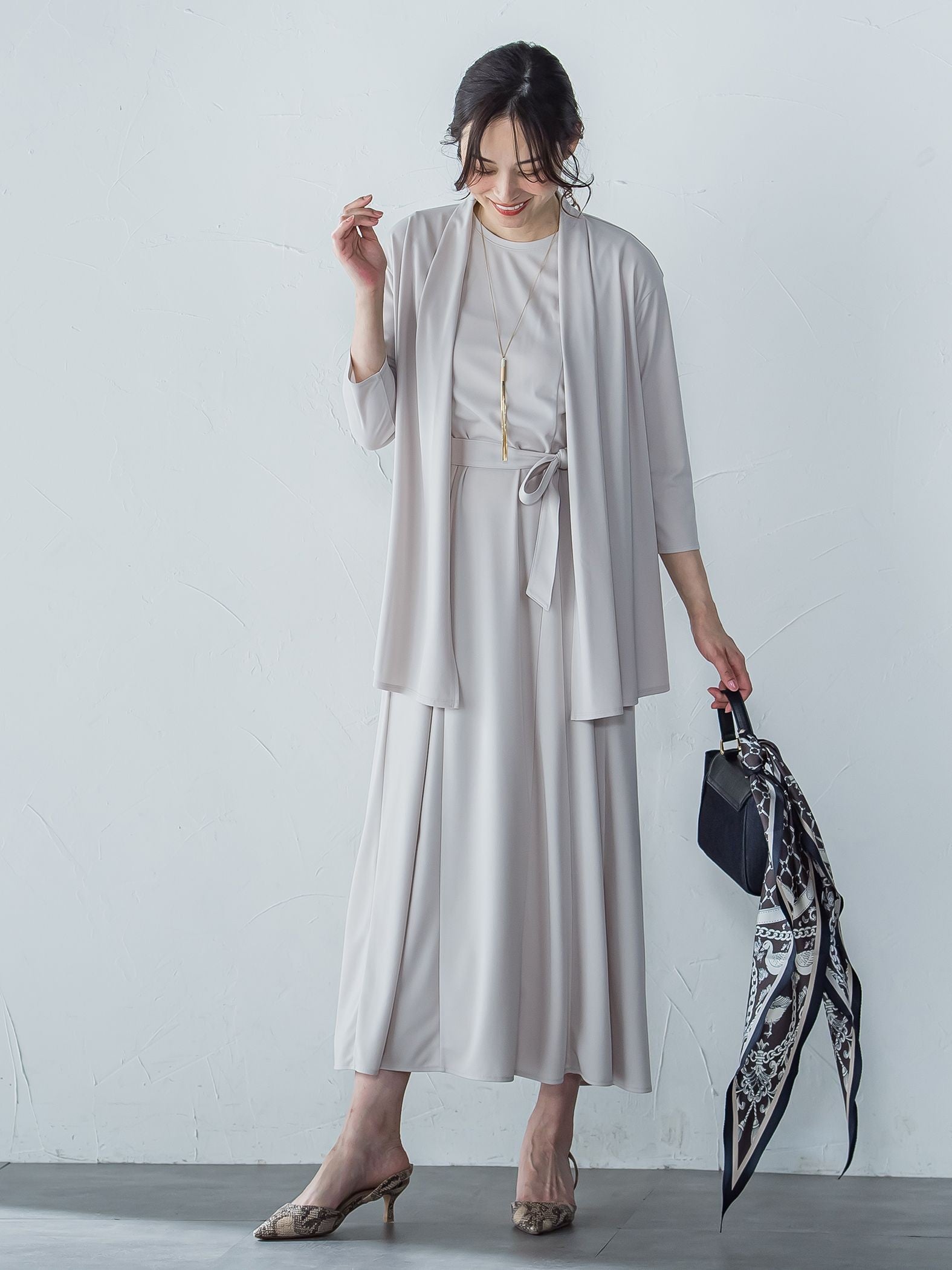 【WEB限定】ひやさらシワレスワンピース≪洗濯機で洗える≫