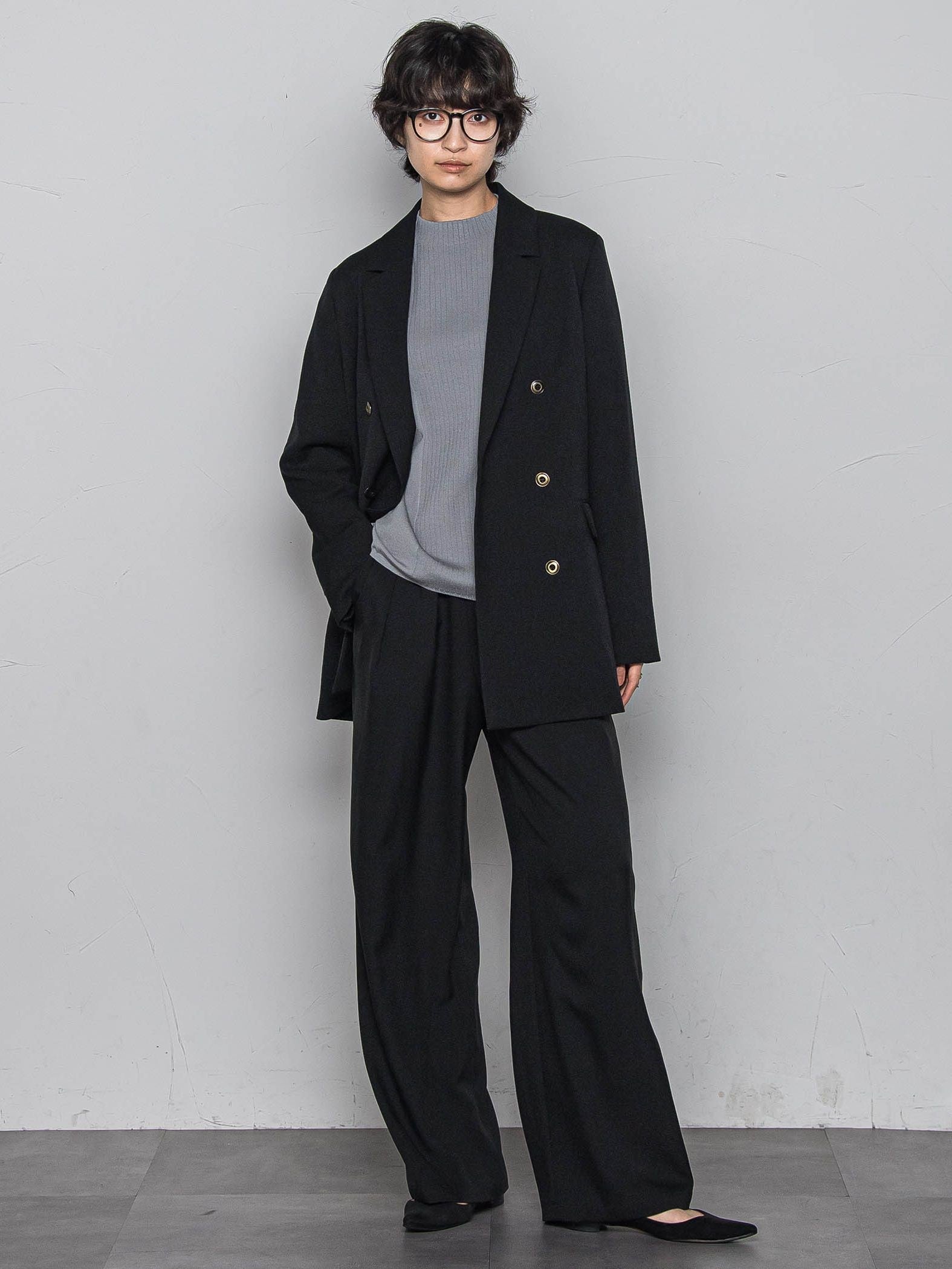 ボトルネック配色ニットプルオーバー≪手洗い可能≫