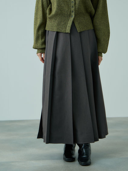 ワイドプリーツスリットスカート≪手洗い可能≫