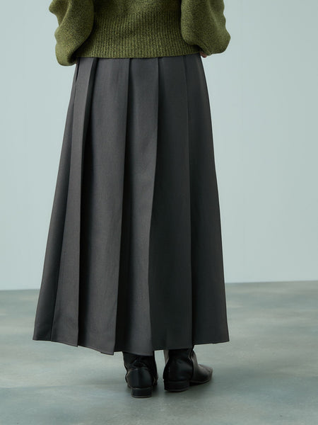 ワイドプリーツスリットスカート≪手洗い可能≫