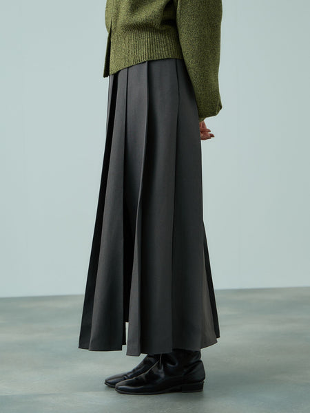 ワイドプリーツスリットスカート≪手洗い可能≫