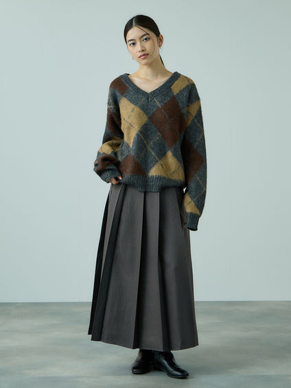 ワイドプリーツスリットスカート≪手洗い可能≫