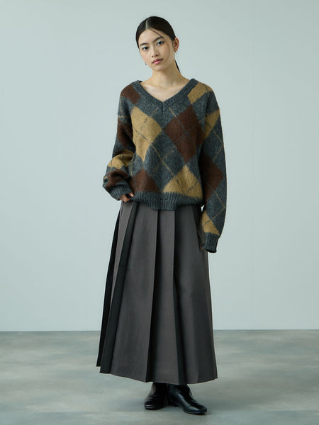 ワイドプリーツスリットスカート≪手洗い可能≫